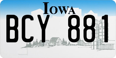 IA license plate BCY881