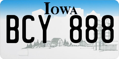 IA license plate BCY888
