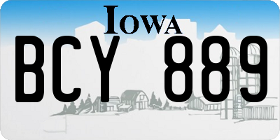 IA license plate BCY889