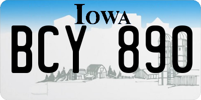 IA license plate BCY890