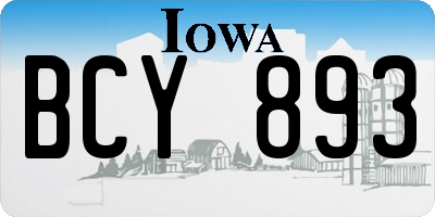 IA license plate BCY893