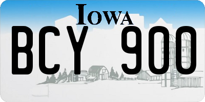 IA license plate BCY900