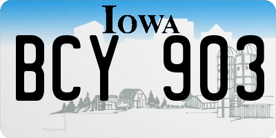 IA license plate BCY903