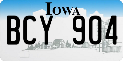 IA license plate BCY904