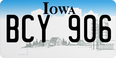 IA license plate BCY906