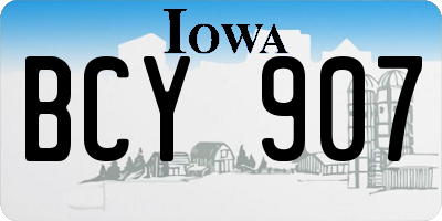 IA license plate BCY907
