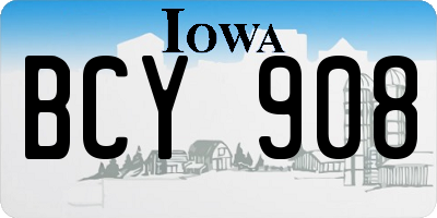 IA license plate BCY908