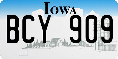 IA license plate BCY909
