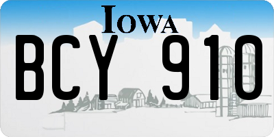 IA license plate BCY910