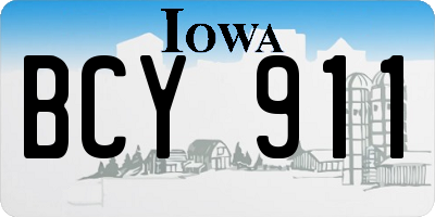 IA license plate BCY911