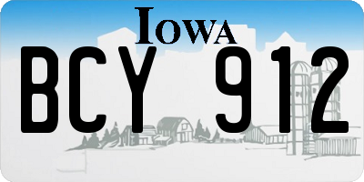 IA license plate BCY912