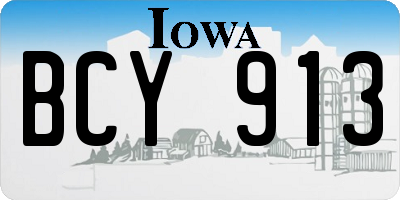 IA license plate BCY913