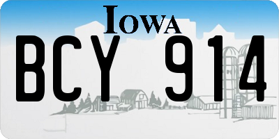 IA license plate BCY914
