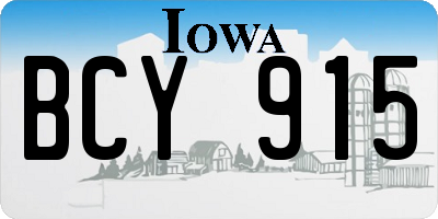 IA license plate BCY915