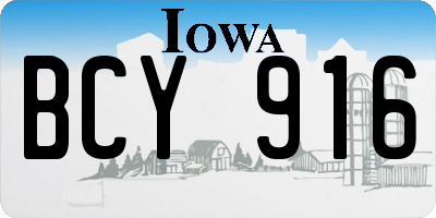 IA license plate BCY916