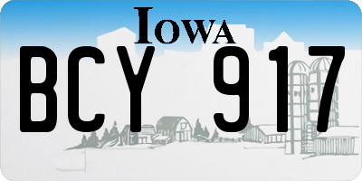 IA license plate BCY917