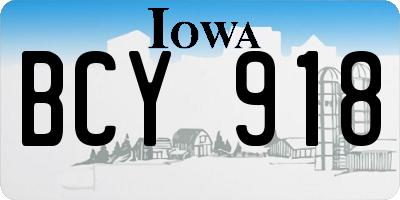 IA license plate BCY918