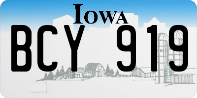 IA license plate BCY919