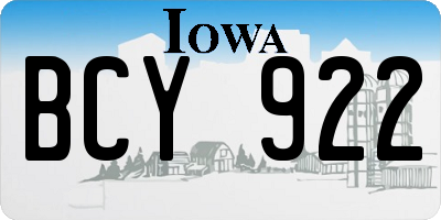 IA license plate BCY922