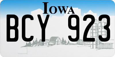 IA license plate BCY923