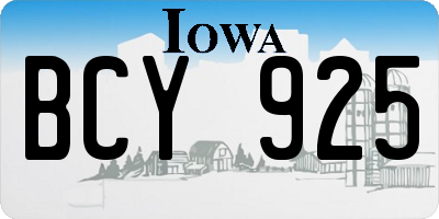 IA license plate BCY925