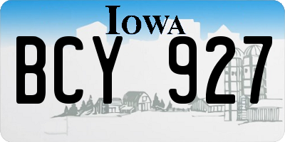 IA license plate BCY927