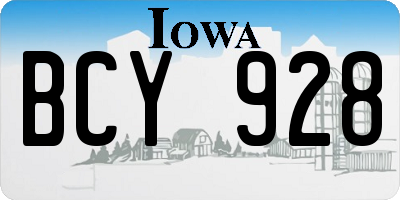 IA license plate BCY928