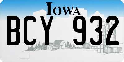 IA license plate BCY932