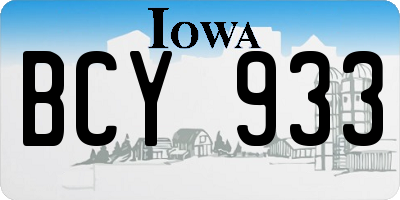 IA license plate BCY933