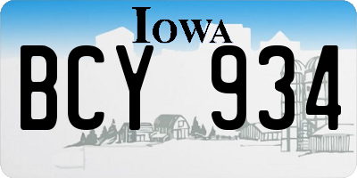 IA license plate BCY934