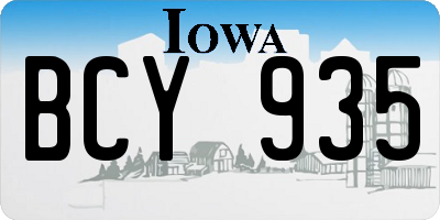 IA license plate BCY935