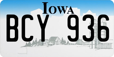 IA license plate BCY936
