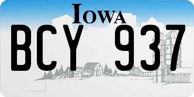 IA license plate BCY937