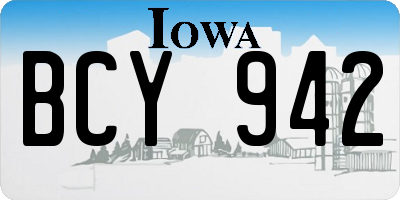 IA license plate BCY942