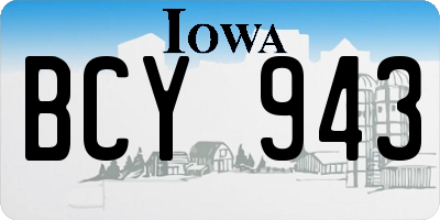 IA license plate BCY943