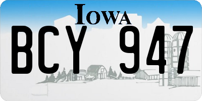 IA license plate BCY947
