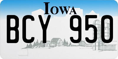 IA license plate BCY950