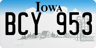 IA license plate BCY953