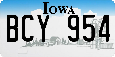 IA license plate BCY954