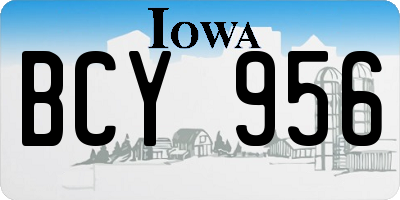 IA license plate BCY956