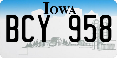 IA license plate BCY958