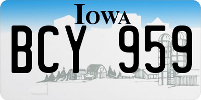 IA license plate BCY959
