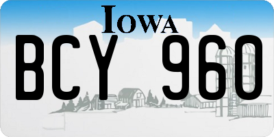 IA license plate BCY960