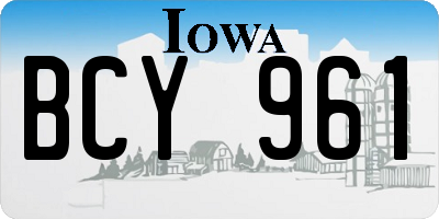 IA license plate BCY961