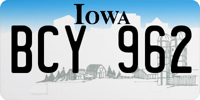 IA license plate BCY962