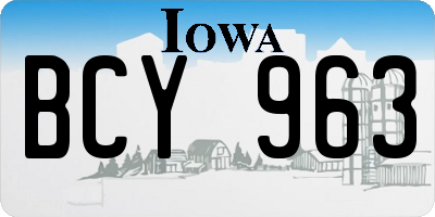 IA license plate BCY963