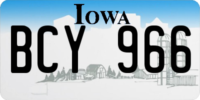 IA license plate BCY966