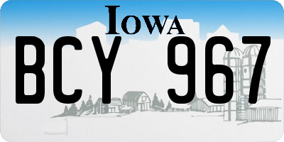 IA license plate BCY967