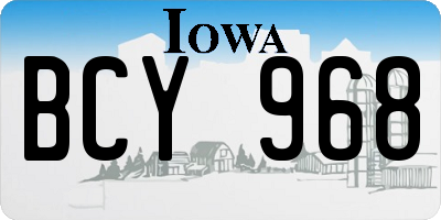 IA license plate BCY968