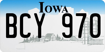 IA license plate BCY970
